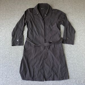 The J.Peterman Company Trench Style Dress Womens Medium M Black Long Sleeve